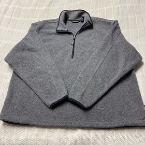 Woolrich XL Men’s Polartec Gray Quarter-Zip Fleece Sweater Chest 26”